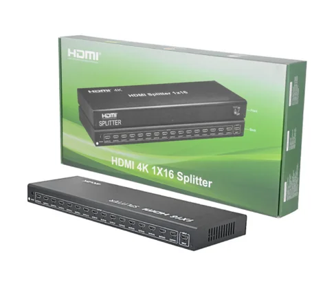 Répartiteur hdmi 16 ports 4K 30HZ 1x16, support en rack 1 entrée 16 sorties, Compatible avec Xbox PS4 Fire Stick Blu Ray Apple HDTV switcher