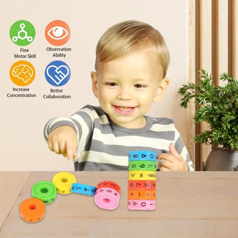 High-quality ABS Colorful Magnetic Math Cube Learning Educational Addition Subtraction Number Calculate Puzzle Game Toy For Kids