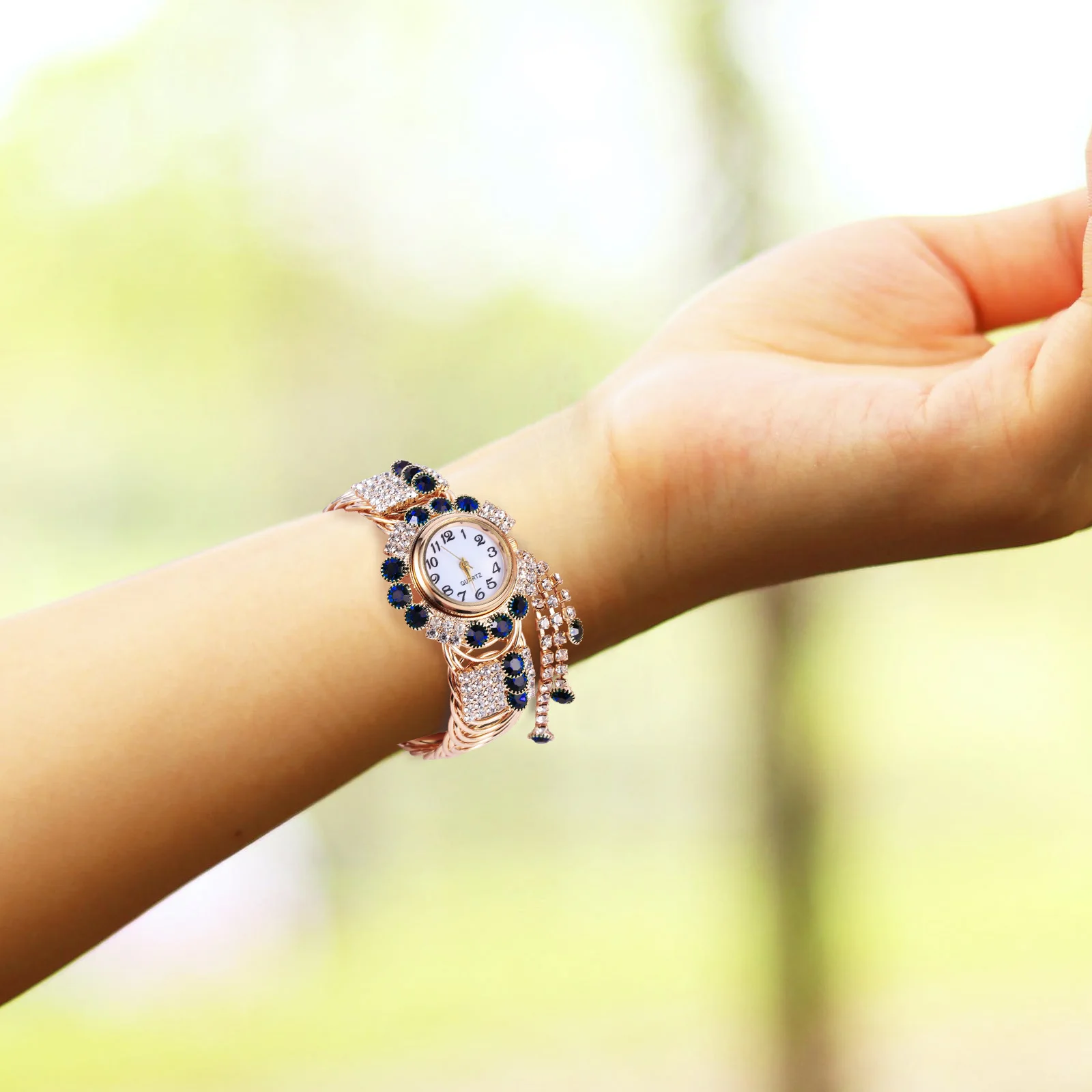 Pulseiras Ouro e Relógio Relógios de Moda para Mulheres Mulher Ajustável