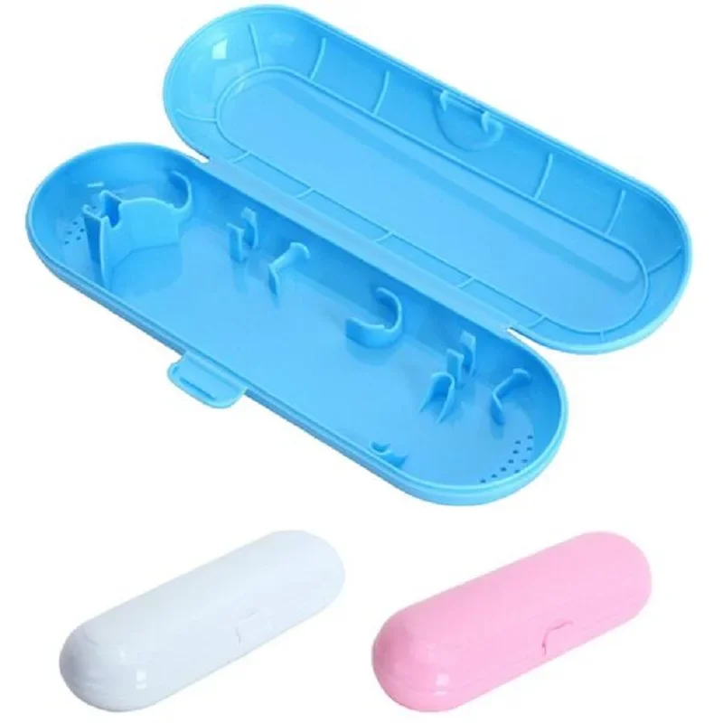 Travel Safe Case Box for Oral B Electric Toothbrush, Portable Holder for Outdoor Camping - Pink/White/Blue.