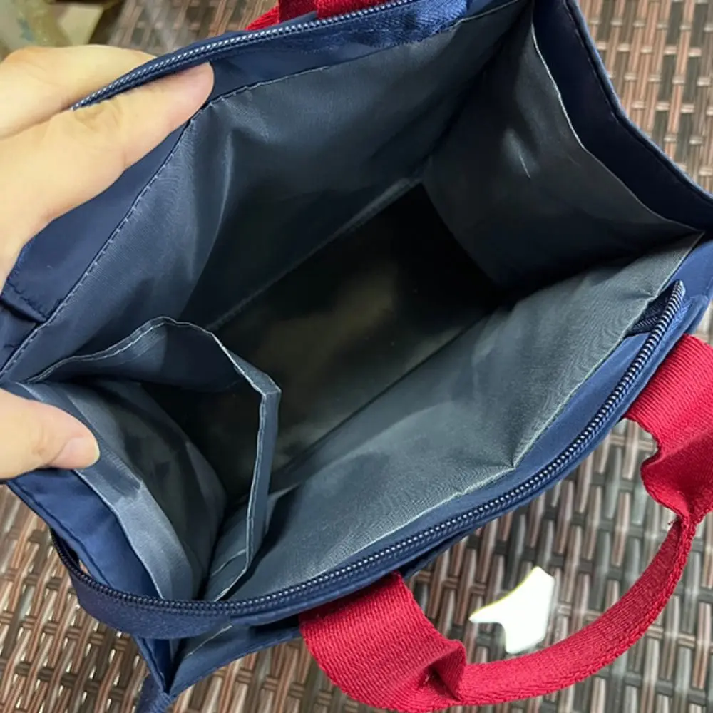 대용량 도시락 가방, 지퍼 캔버스 캔버스 가방, 단색 토트 백, 패션 작업