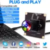 ELP 1200P 글로벌 셔터 USB 카메라 모듈 골프 스윙 3D 프린터 로봇 용 왜곡 렌즈가없는 고속 2MP 90FPS 웹캠 6