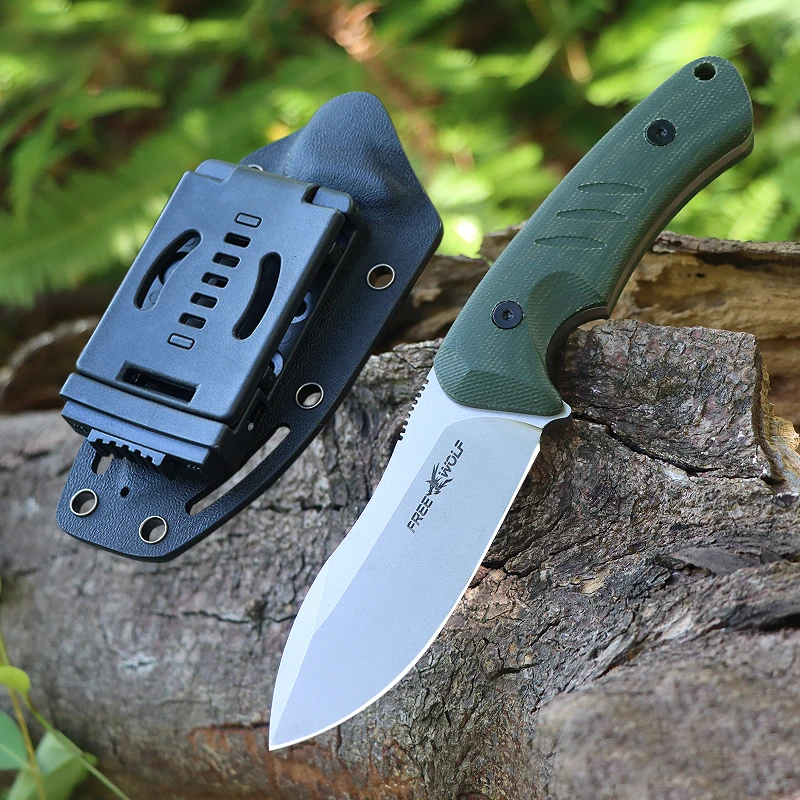 New 2024 Multi-Purpose Outdoor Knife, EDC Pocket Knife, Fixed Blade with sheath, Camping Knife, Survival Knife (green & Brown)