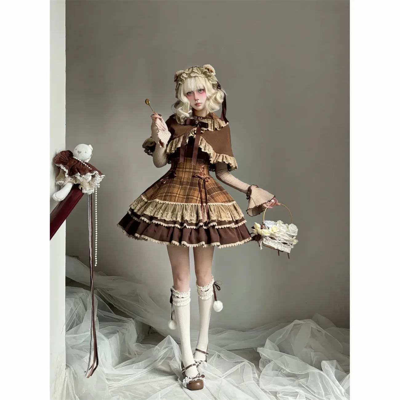 set-abito-lolita-marrone-da-donna-maniche-lunghe-cintura-in-vita-strato-base-a-tre-pezzi-cappotto-invernale-abbigliamento-casual-per-casa