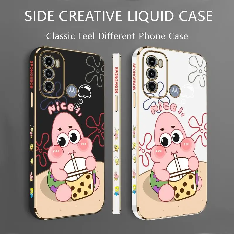 Milk Tea Baby Pattern Luxury Plating Phone Case For Motorola Moto G60 G53 G52 G50 G42 G30 G20 G22 G52 E20 G9 Play Cover