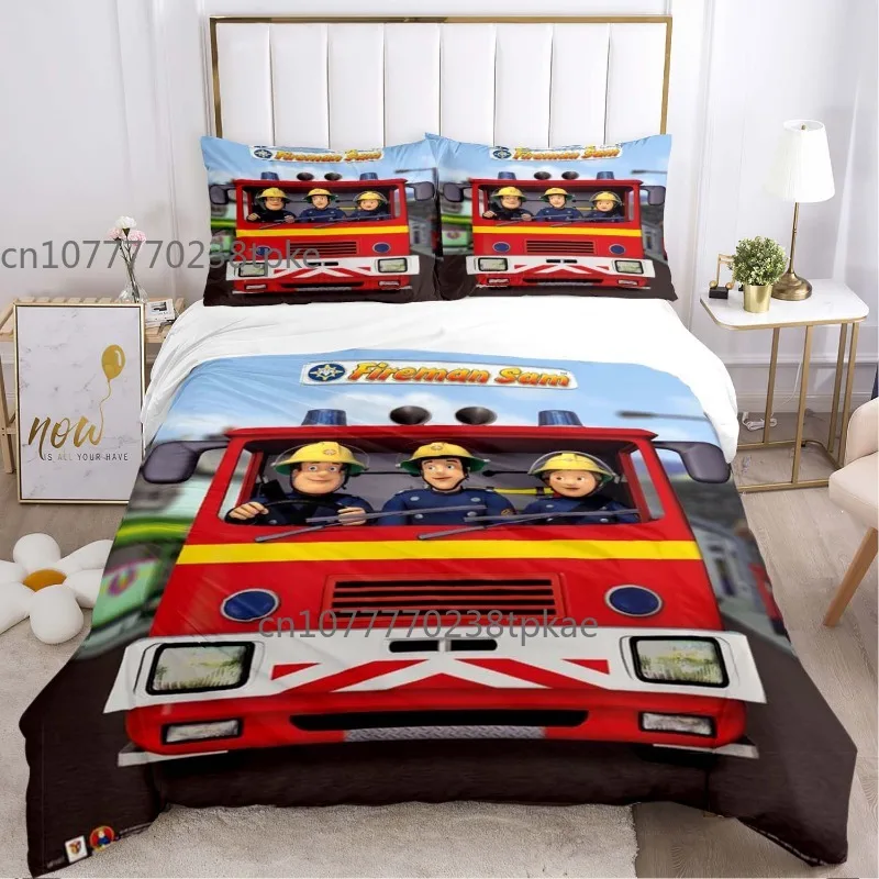 Fireman Sam Children Duvet Cover Sets Printed Bedding Set Double Queen King Size 2/3pcs,Bettbezug