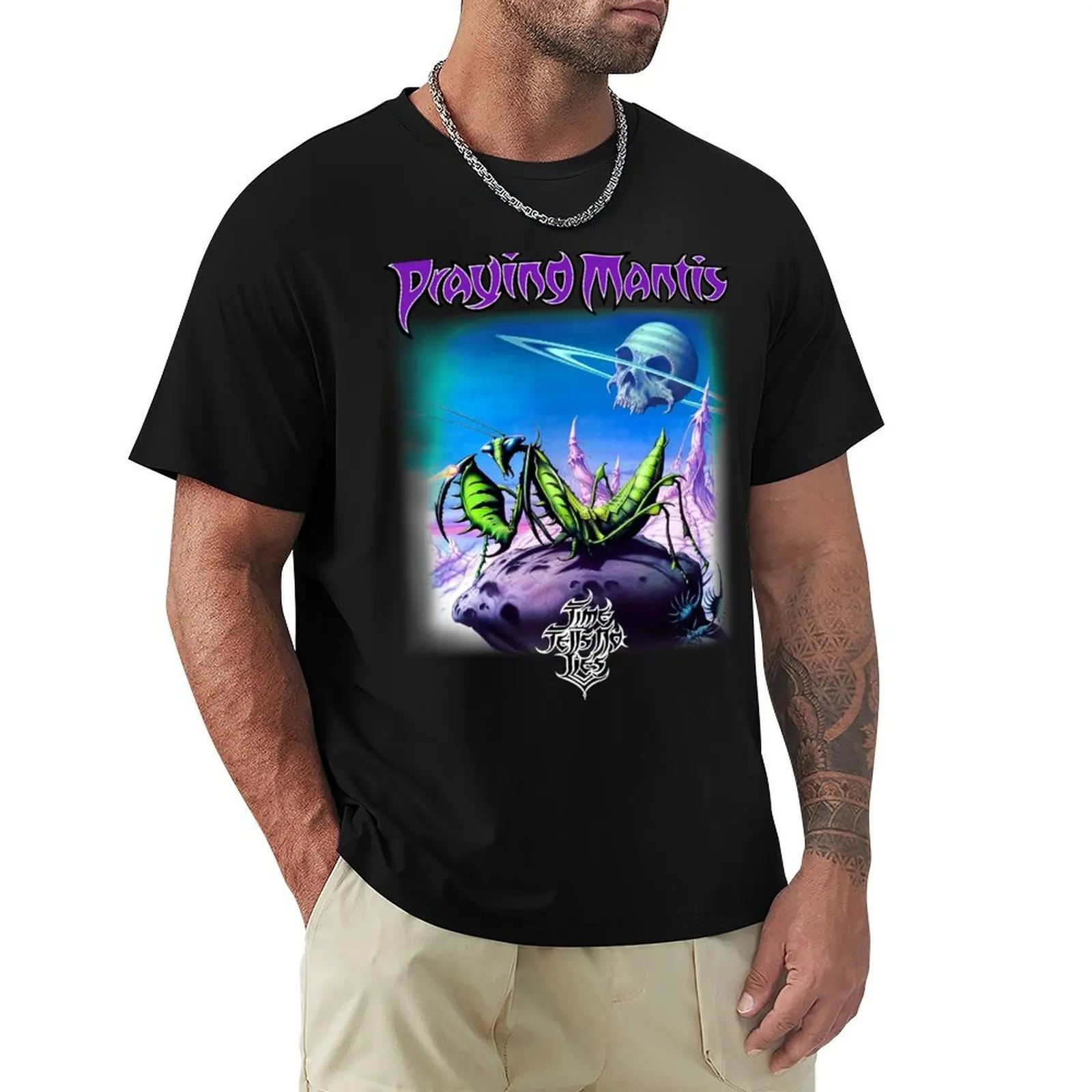 Praying Mantis - Time Tells No Lies Classic Old School UK NWOBHM Heavy Metal T-Shirt Simple Print Design T-Shirt