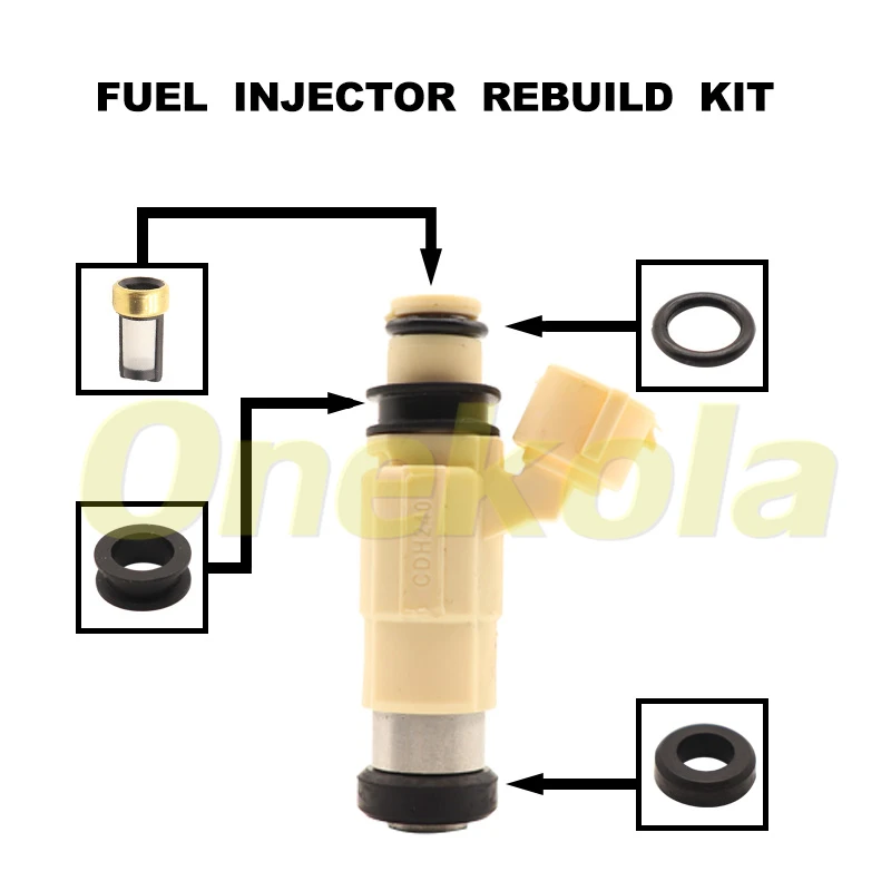 Fuel Injector Service Repair Kit Filters Orings Seals Grommets for Mitsubishi Lancer 2.0L Galant CDH240 69J-13761-00-00 MR507252