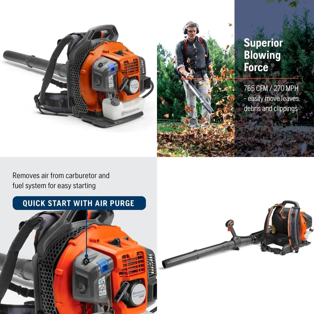 Газовый рюкзак 50,2 куб.см, переменная скорость, 270 миль в час, высокоскоростной ветер, оранжевая, обновленная модель