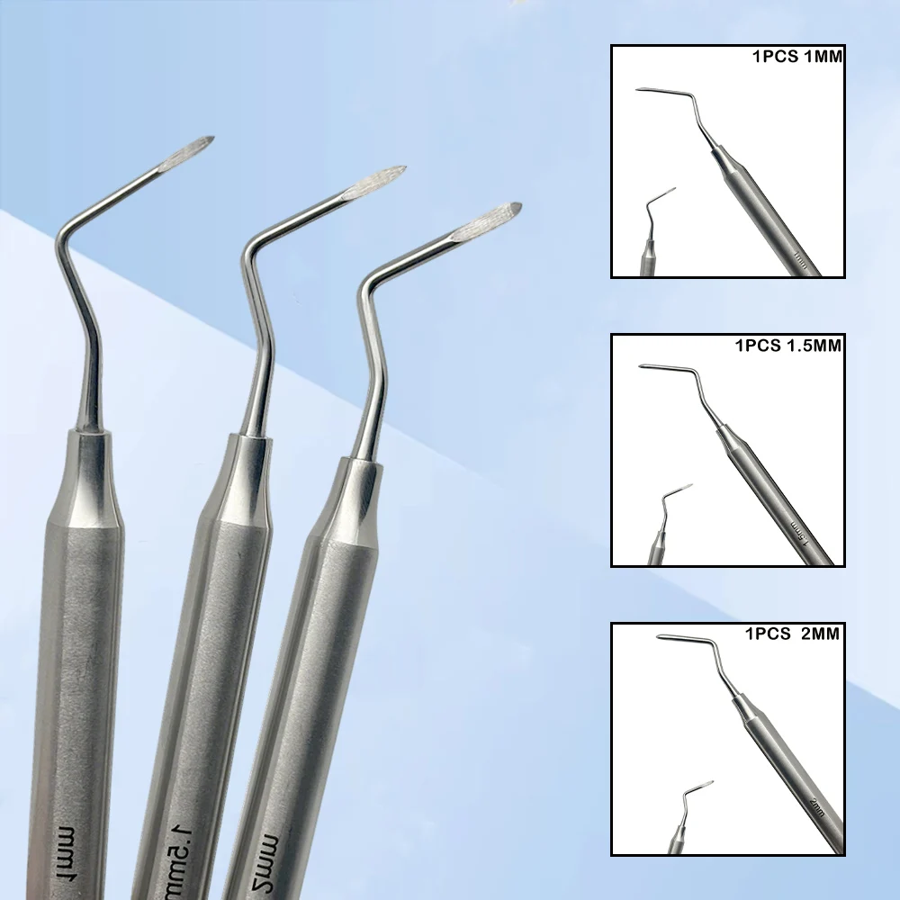 

Stainless Steel Dental Root Tip Picker with Sharp Tip for Minimally Invasive Tooth and Root Extraction Oral Surgery Tool