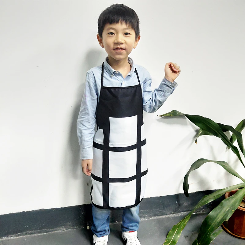 Free shipping 20pcs 100% Polyester Sublimation Kid Apron Kitchen blanks For Custom Printing