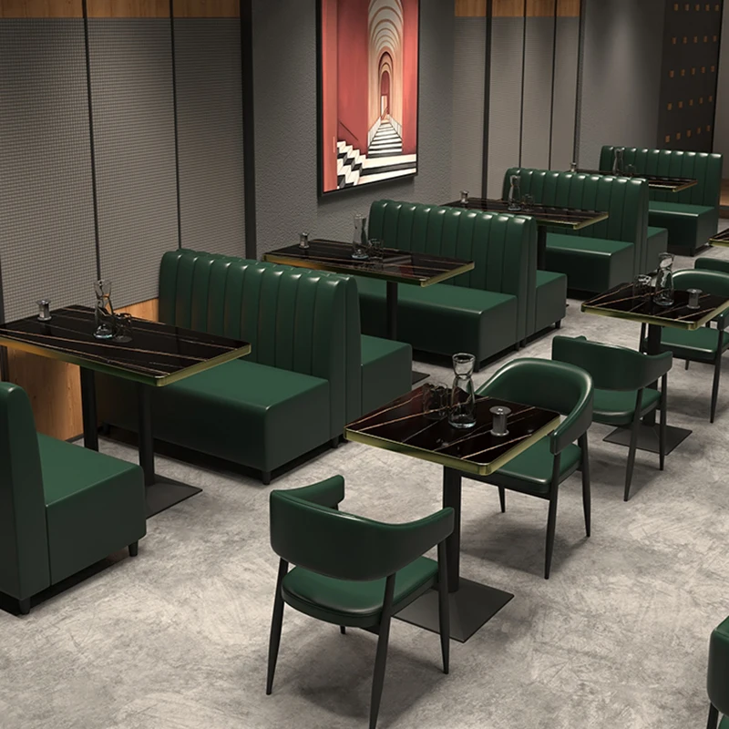 PU Leather Booth Seating Modern Restaurant Furniture Set Customized Color Restaurant Booth Seating
