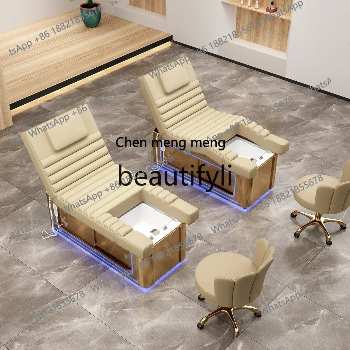 Y سرير التجميل الكهربائي متجر سبا التجميل تدليك القدم تدليك سرير متكامل تدليك رمش مانيكير كرسي القدم