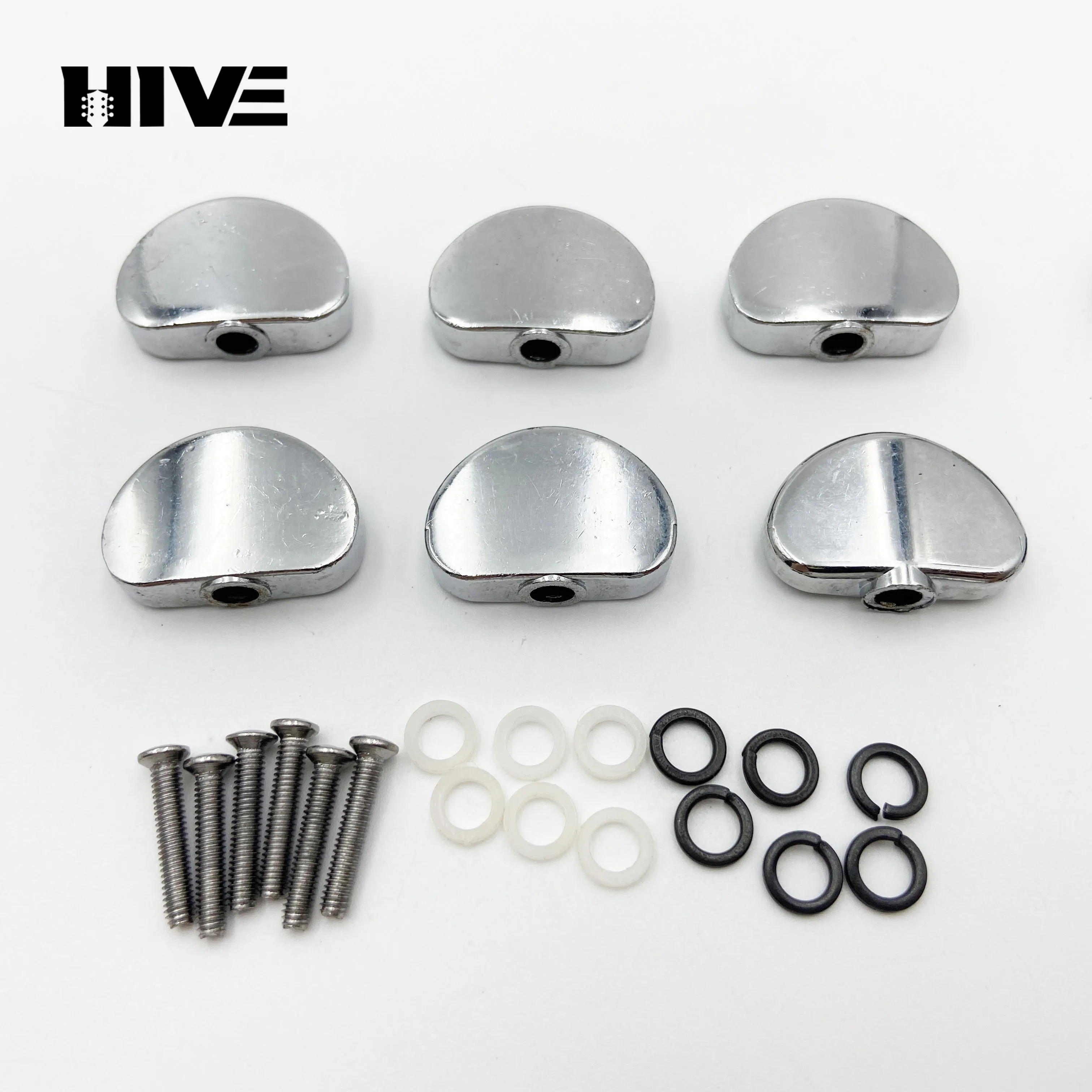 6Pcs/set Guitar Tuning Peg Cap Plastic Small Round Head/Large Semi-Round Bakelite Folk Classical Guitar Tuning Peg Cap Handle