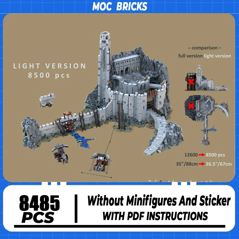 

Magical Rings Moc Building Blocks Movie Scene UCS Castle Deep Valley Model Technology Bricks DIY Assembly Small Scale Toys Gifts