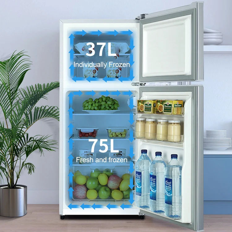 112L Hot Sales Double Doors Top Freezer American Fridge Commercial Home Refrigerator