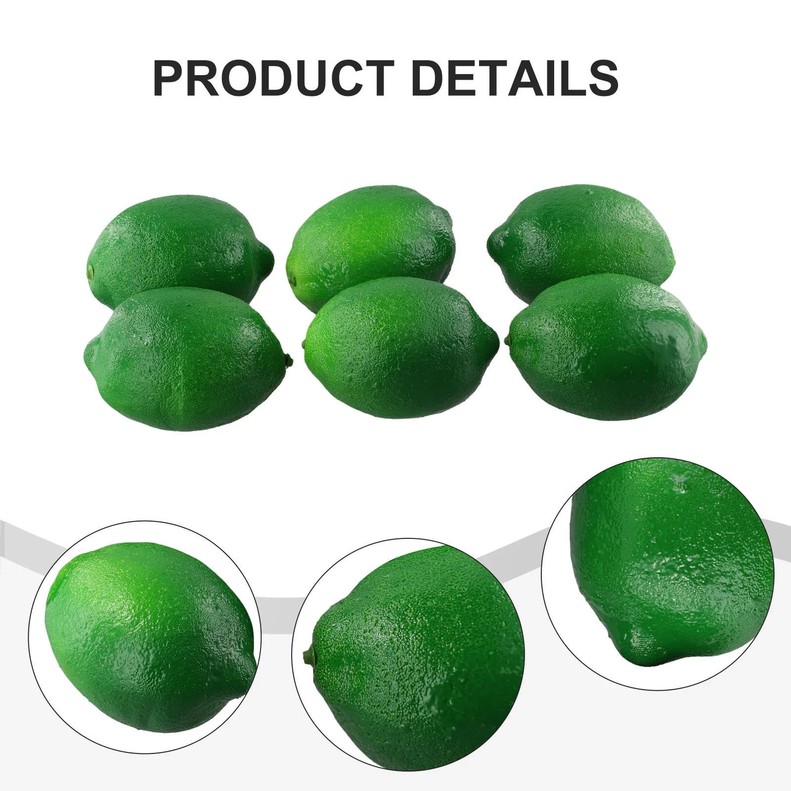 6pcs Artificial Plastic Limes Lemons Fake Fruit Realistic Home Decor Props House Kitchen Party Decoration Fruit