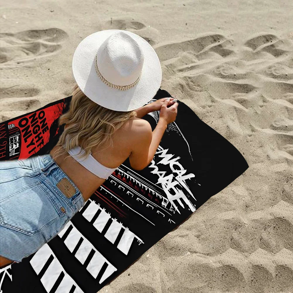 Банное полотенце My Chemical Romance Band из микрофибры, мягкое водопоглощающее дышащее полотенце для девочек и детей, декоративное пляжное полотенце с героями мультфильмов