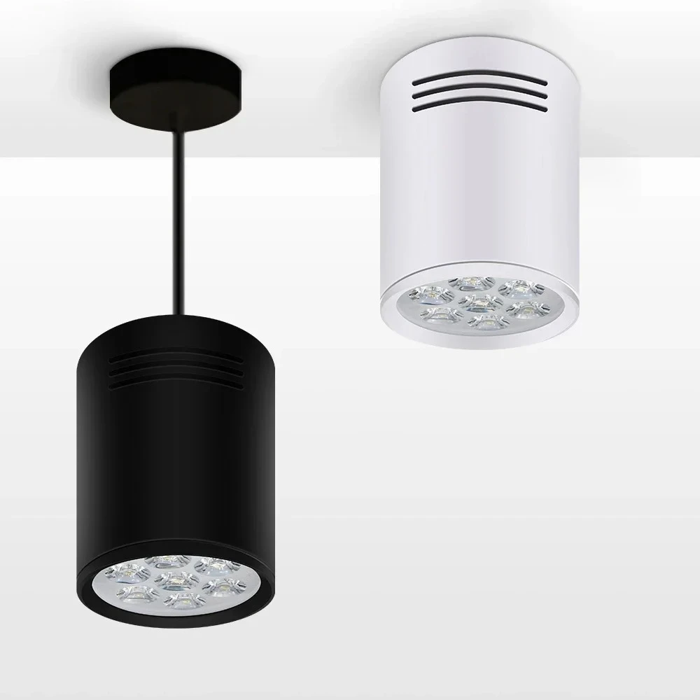 

LED Downlight Surface Mounted Led Ceiling Lamps Wire Hanging Pendant White/Black Dimmable 3W/7W for Living Room Bedroom Hallway