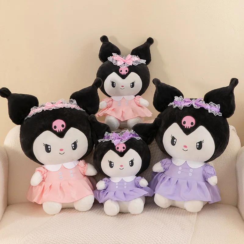 Sanurgente-Jupe en peluche Kuromi Butter pour enfants, nœud mignon, jouet d'oreiller pour fille, décoration de beurre, cadeau d'anniversaire