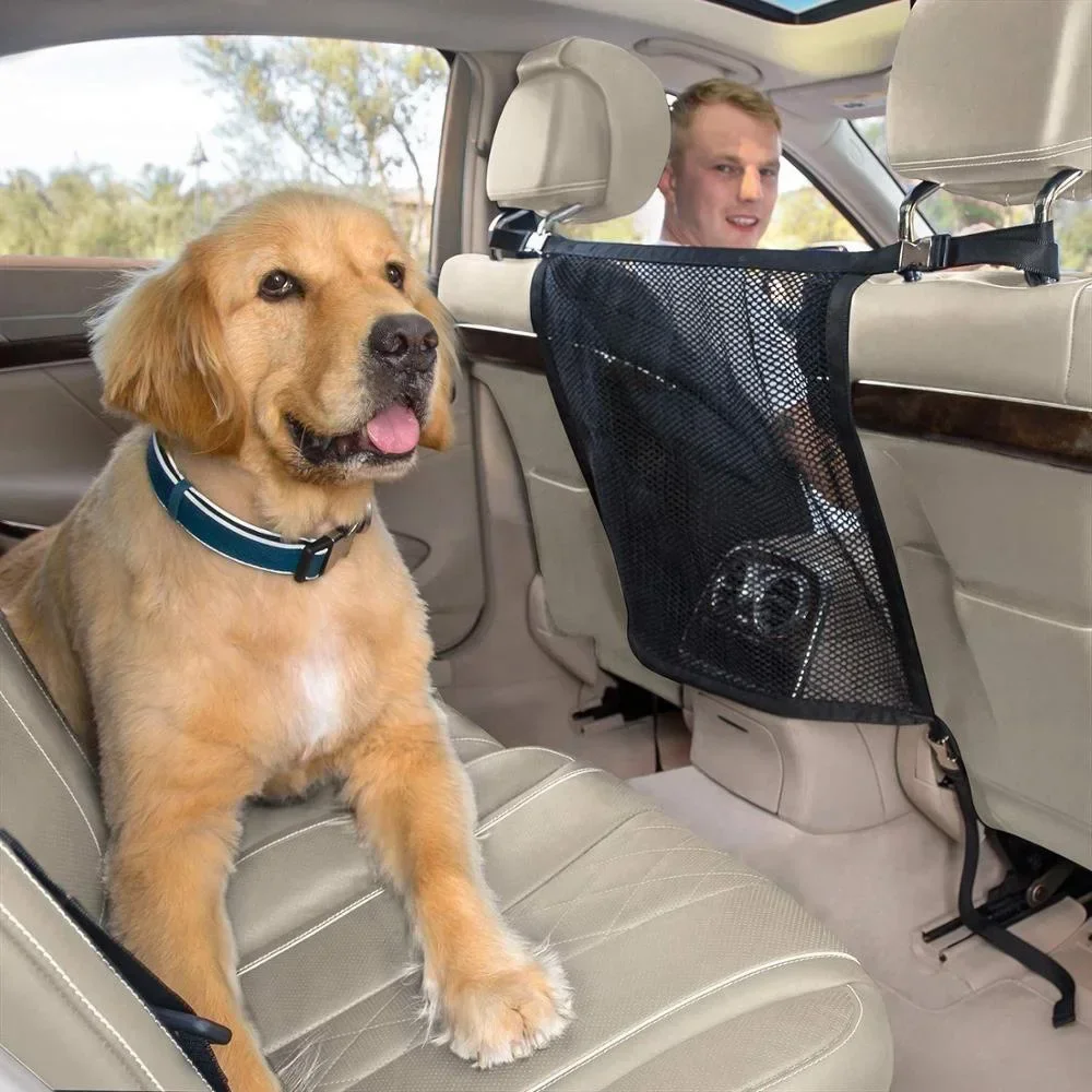 Car Carrier Rear Seat Pet Dog Fence Anti-collision Mesh Auto Barrier Safety Isolation Net Pet Protection Pet Accessories