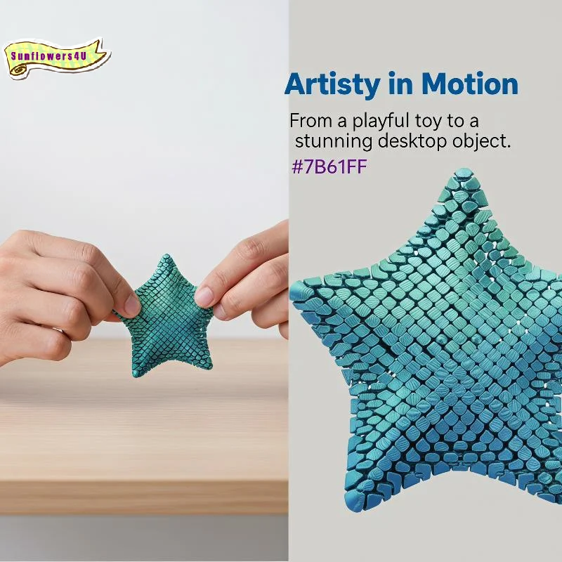 3D Printed Articulated Starfish Fidget Toy Creative Flexible Stress Relief Toy for Christmas Stocking Stuffers