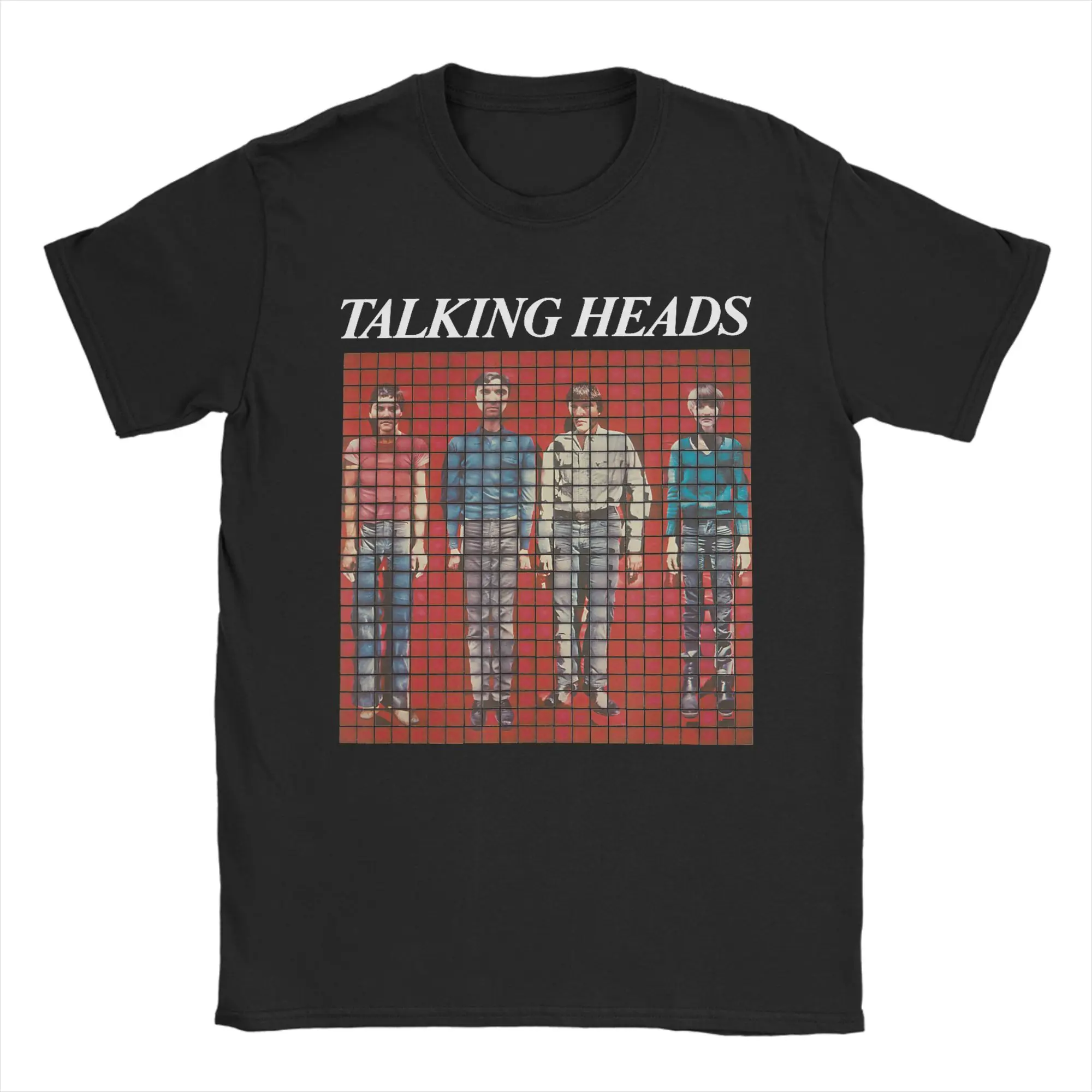 Funny Talking Heads Pixel T-Shirt for Men Round Neck Cotton T Shirt  Short Sleeve Tees Printed Clothing