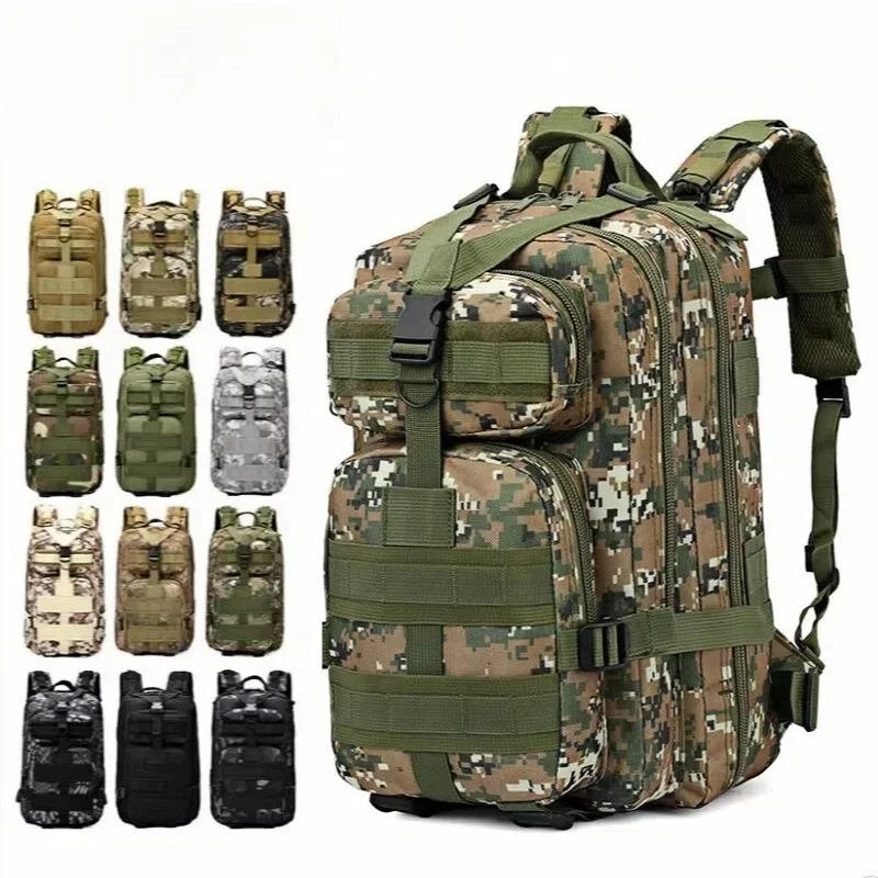 Outdoor Tactical Camouflage Backpack Small 3P Double Shoulder Bag Waterproof Hiking Camping Traveling Cycling Mountaineering