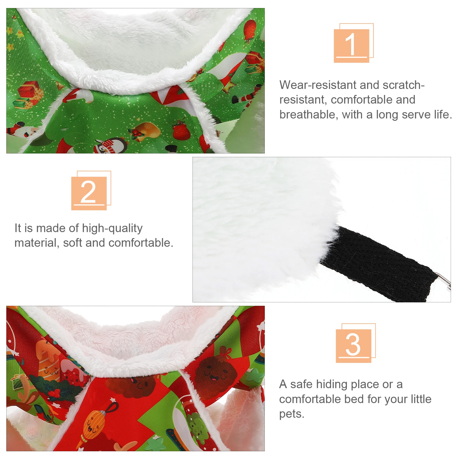 

2pcs Cotton Nest For Hamster Hanging Bed Wear-Resistant Comfortable Pet Hammock Small Animal Resting Bed Pet Supplies Warm