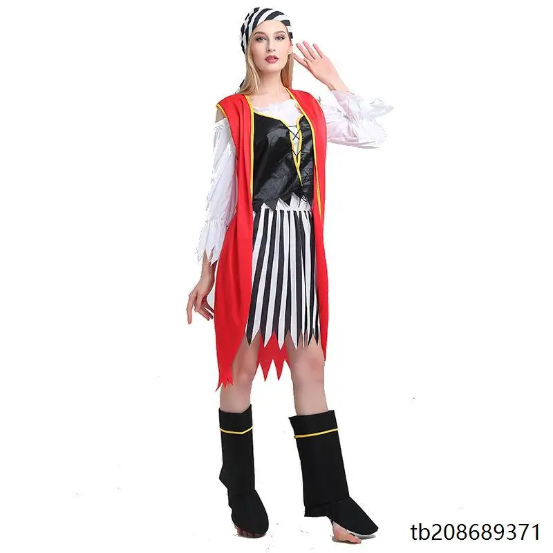 大人のカリブ海の海賊コスプレ衣装ハロウィンパフォーマンス服ロールプレイング衣装ステージ衣装女性の伝統的な服装