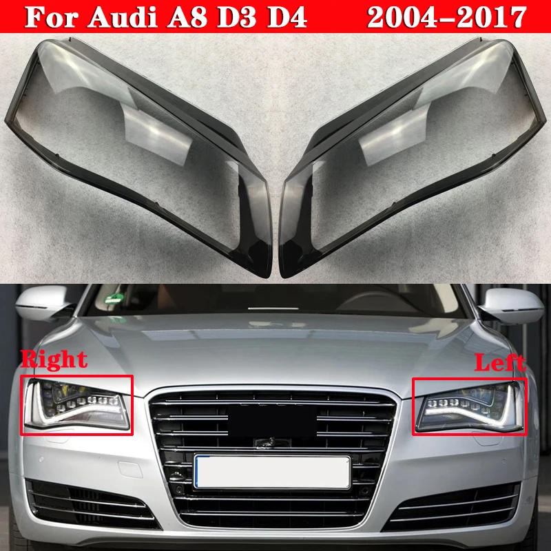 

Car Front Headlight Cover For Audi A8 D3 D4 2004-2017 Auto Headlamp Lampshade Lampcover Head light Lamp glass Lens Shell Caps