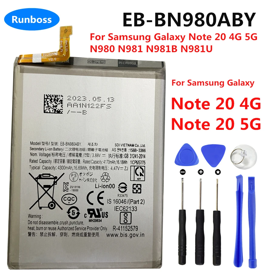 New Battery EB-BN980ABY EB-BN985ABY For Samsung Galaxy Note20 Note 20 N980 SM-N980F/DS,Note 20 Ultra N985B N985U N985U1 Phone