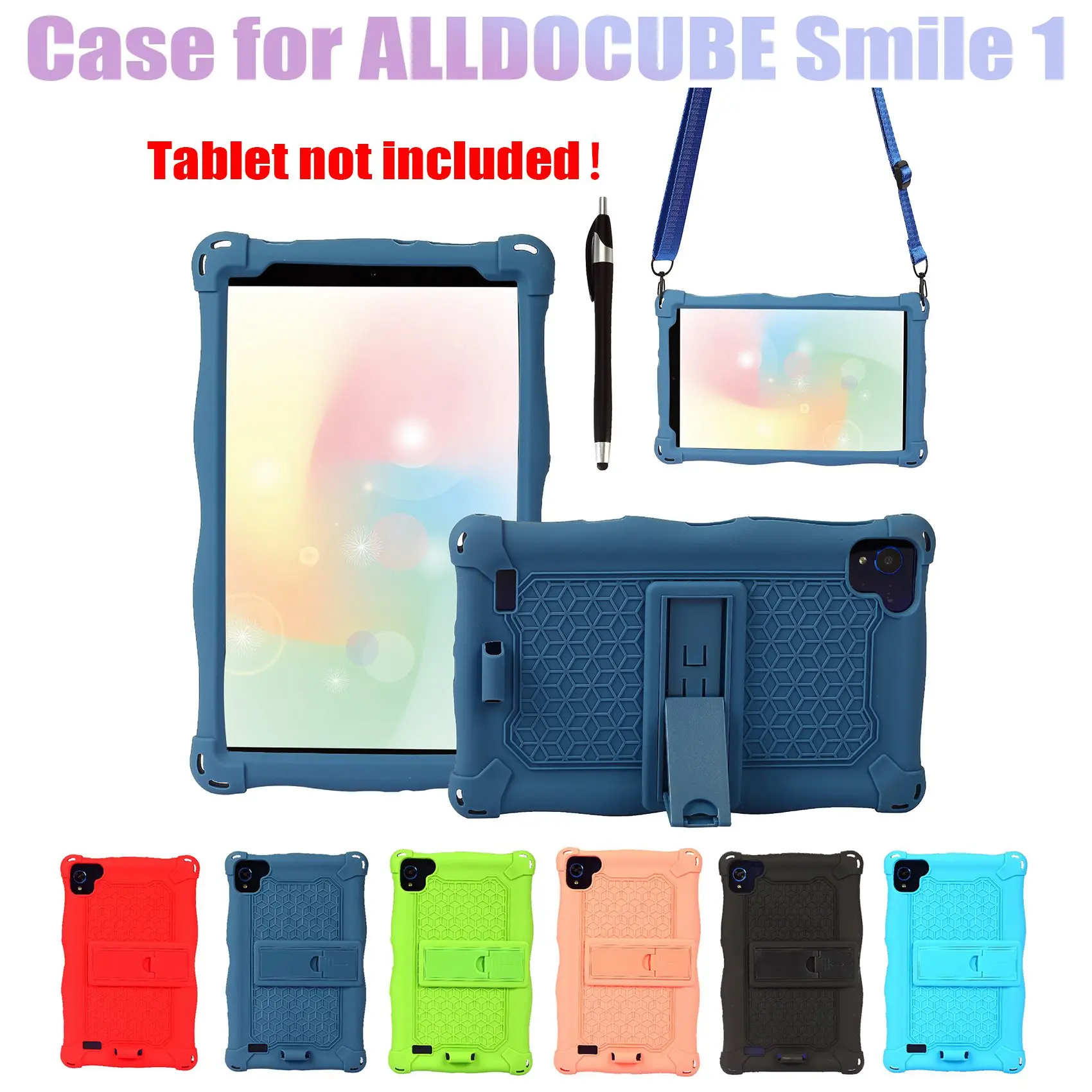 

AT9-Silicone Case for ALLDOCUBE Smile 1 8Inch Tablet Case Tablet Stand with Pen and Strap for ALLDOCUBE