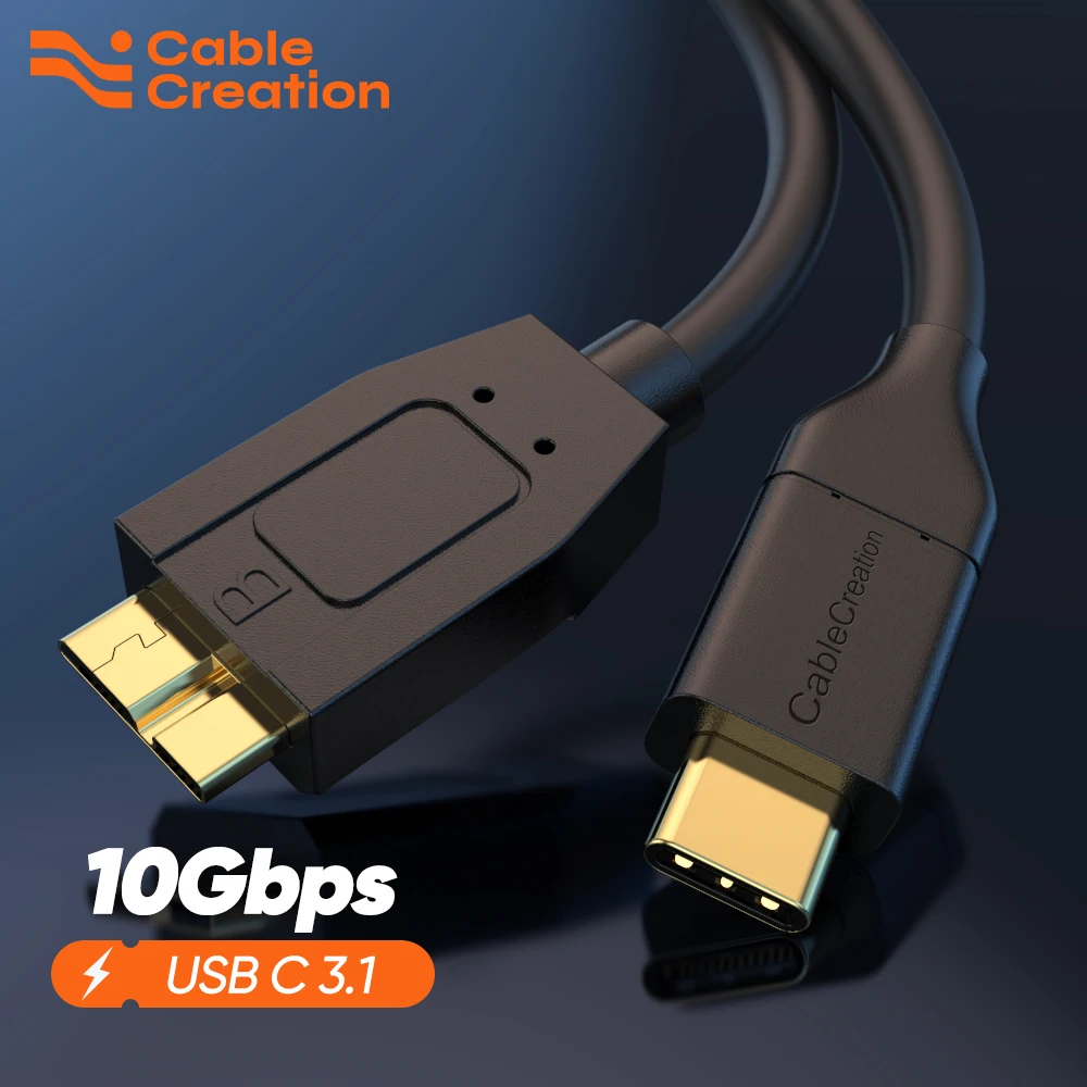 CableCreation USB C to Micro B Hard Drive Cable 10 Gbps For Macbook Hard Drive Disk HDD SSD Case USB C 3.1 Type C Micro B Cable