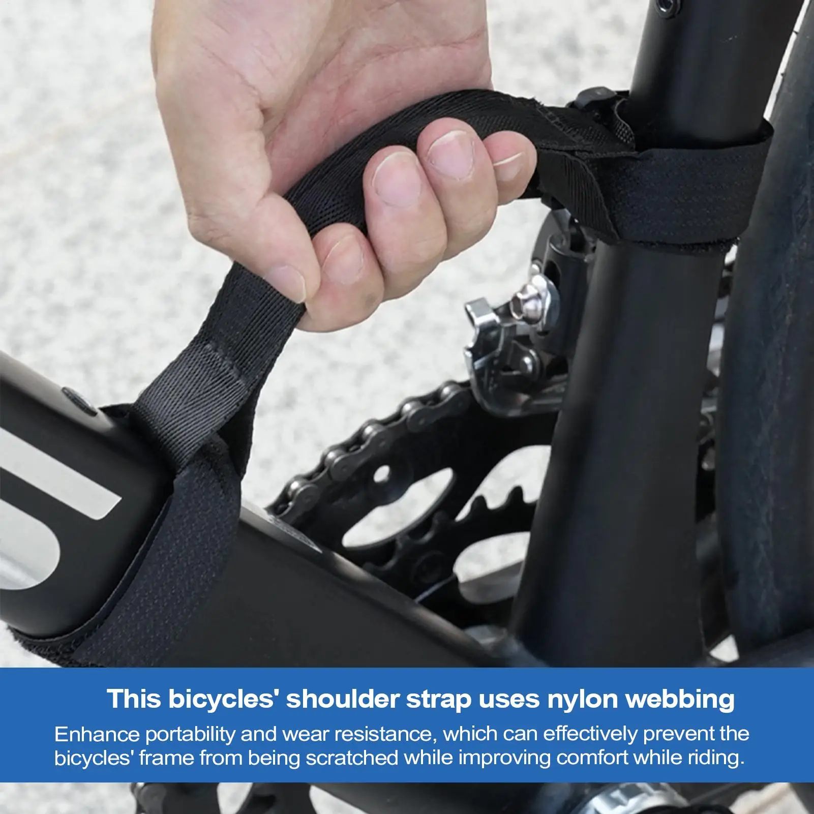 Heavy Duty Bike Lifting Strap Cycle Handle Carrier Non Slip Padded Grip Lifter For Mountain Road Bicycle Scooter Carrying