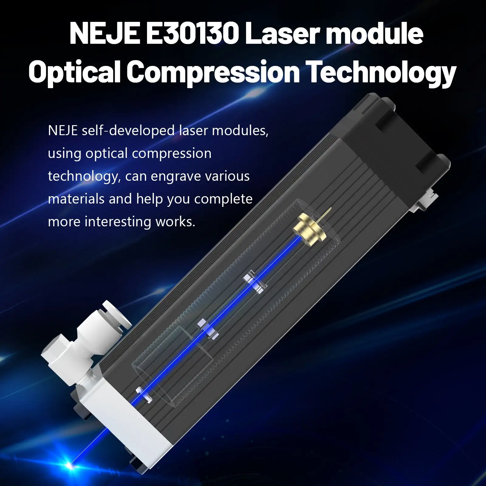 Neje cnc laser gravador módulo e30130 compressio óptico fixo foucs kit laser gravador de corte madeira ferramenta de gravura do metal