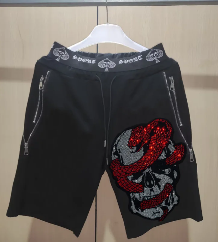 Rhinestone  tracksuit  Mens   Oversize brand designer  Sleeveless  Men's suits