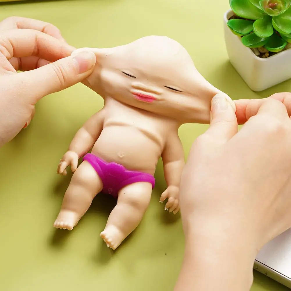 Muñeca de descompresión pellizco divertido Palma africana muñeca pequeña extraño interesante divertida muñeca fea juguete ventilatorio muñeca amasar juguete