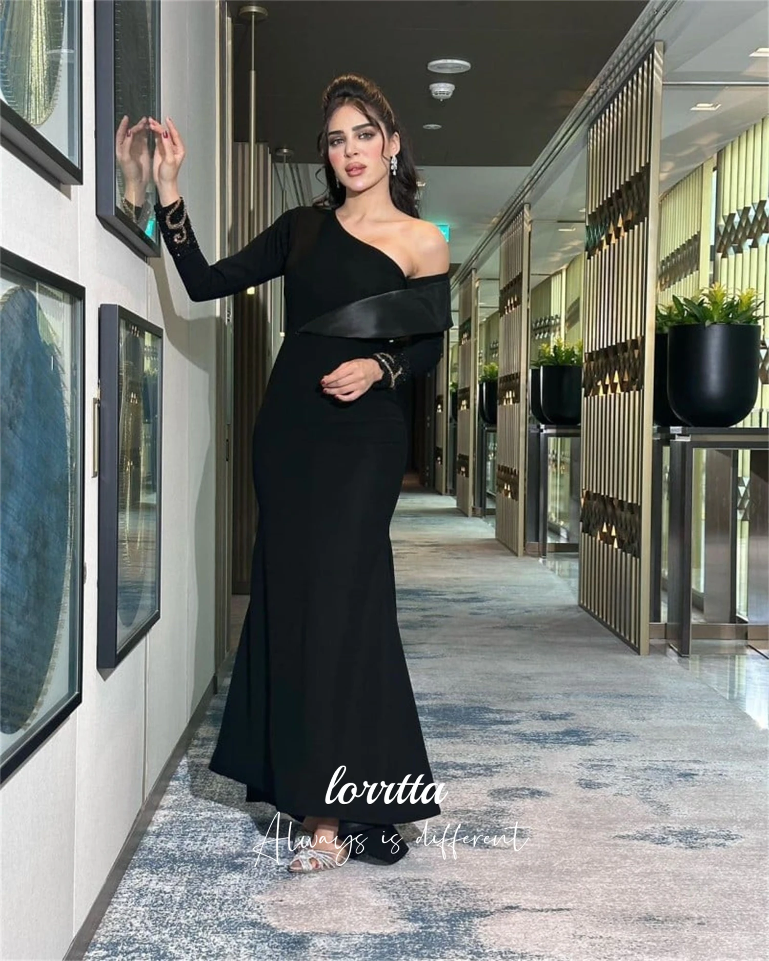 Loretta Maßgeschneiderte luxuriöse Damen-Abendkleider für besondere Anlässe, Partykleid, Meerjungfrau, lange Kleider mit Ärmeln, Abschlussball