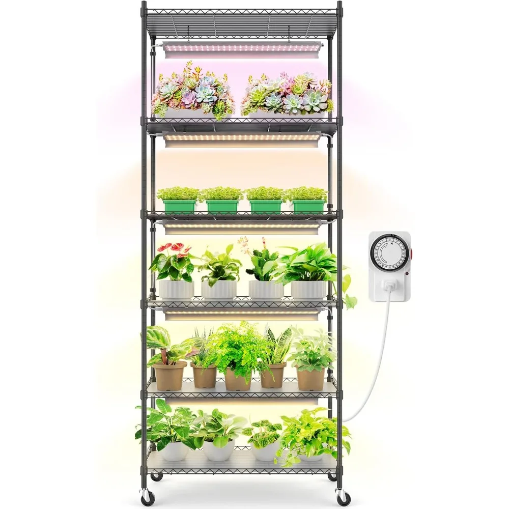 

Подставка для растений с подсветкой для выращивания комнатных растений 6-уровневая металлическая полка для растений стеллаж для выставки товаров