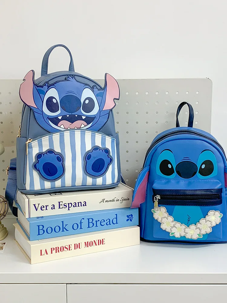 

Kawaii Disney Stitch Backpack Cute Storage PU Structured Backpack 2025 New Style Personalized Cartoon Gift for Girls