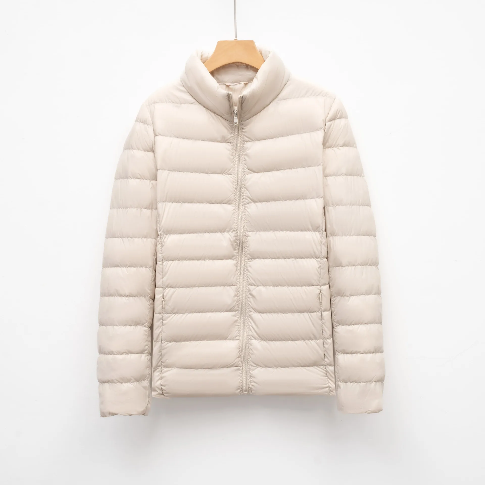 Veste doudoune légère et Portable pour femme, col montant, décontractée, couleur unie, coupe Simple et Slim, automne et hiver 2025