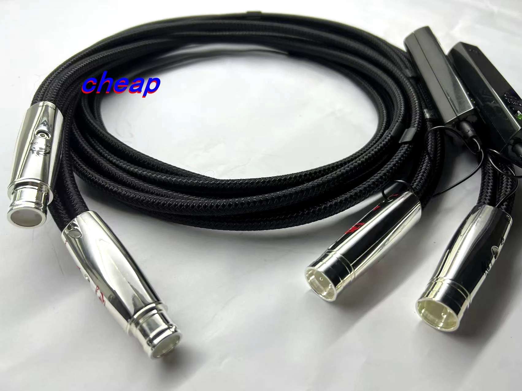 goedkoop--HiFi Audio Dragon XLR Balance Cable Perfect-Surface Pure Silver (PSS) conduttori con spina placcata argento rame rosso