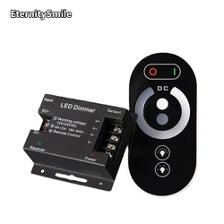 New 18A LED Monochrome Controller Dimmer 12V 24V with RF Wireless Touch Remote Control for Single Color Light Bar Strip Fixtures