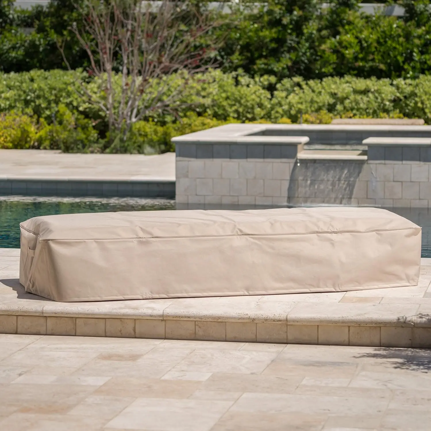 2-Piece Outdoor Lounge Set Cover, Beige Waterproof Fabric Shield Cover, 83 x 30 x 12 in for Patio Furniture Protection