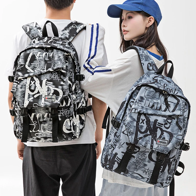 Backpack Large Capacity Graffiti Backpack Casual College Student Schoolbag