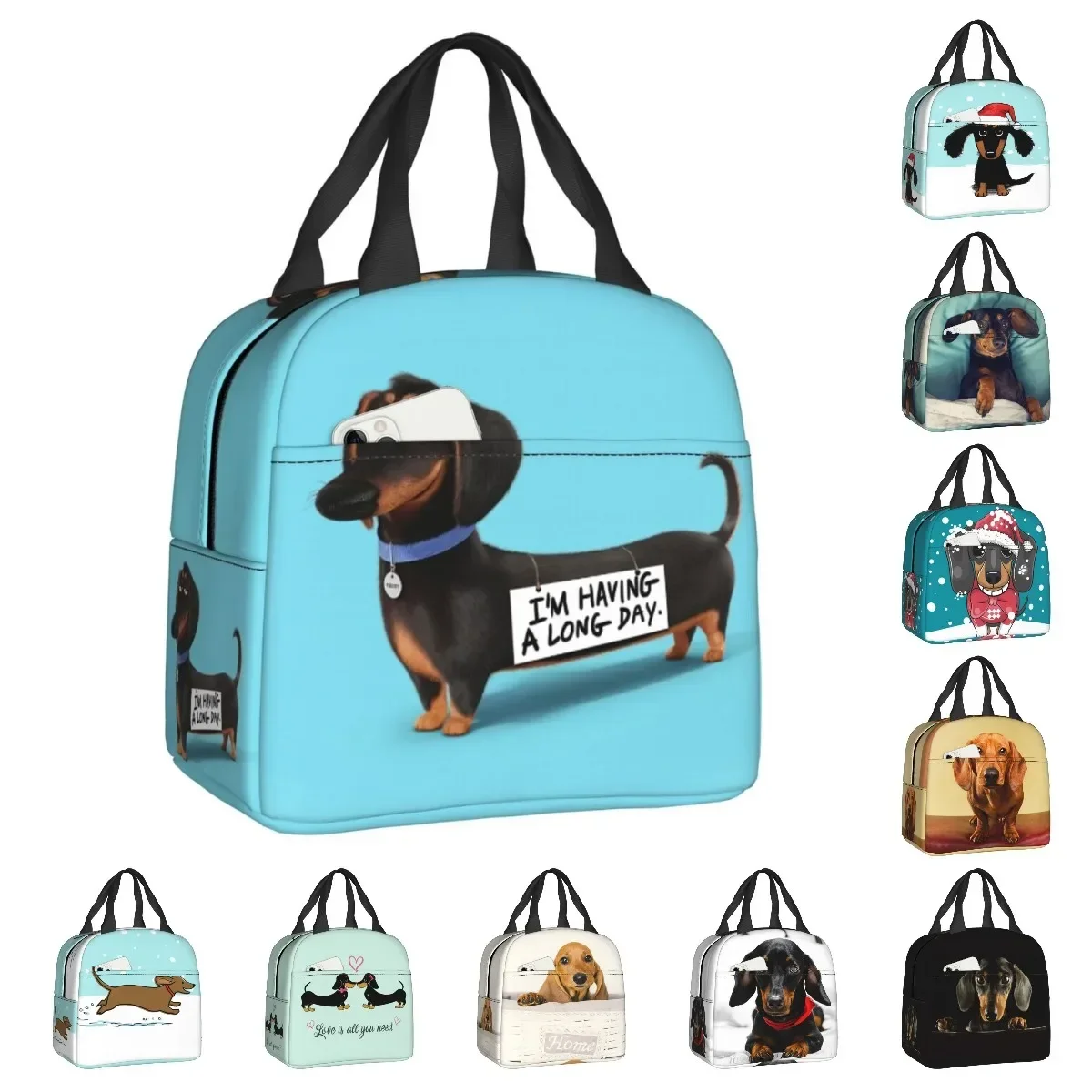 Dachshund Dog Insulated Lunch Bag for Women Waterproof Sausage Wiener Badger Thermal Cooler Lunch Box Office Work School