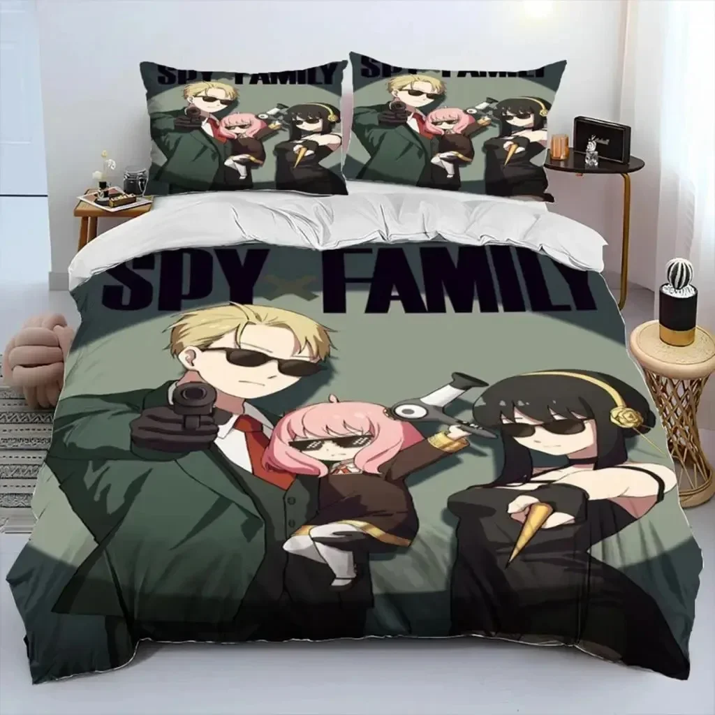 Anime SPY×FAMILY Anya Bedding Set Boys Girls Twin Queen Size Duvet Cover Pillowcase Bed Kids Adult Fashion Home Textileextile