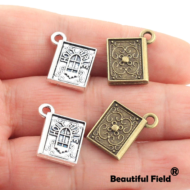 6pcs 12X16mm Antique Tibetan Silver Bronze Charms Bracelet Necklace Pendant New Fashion Book A282