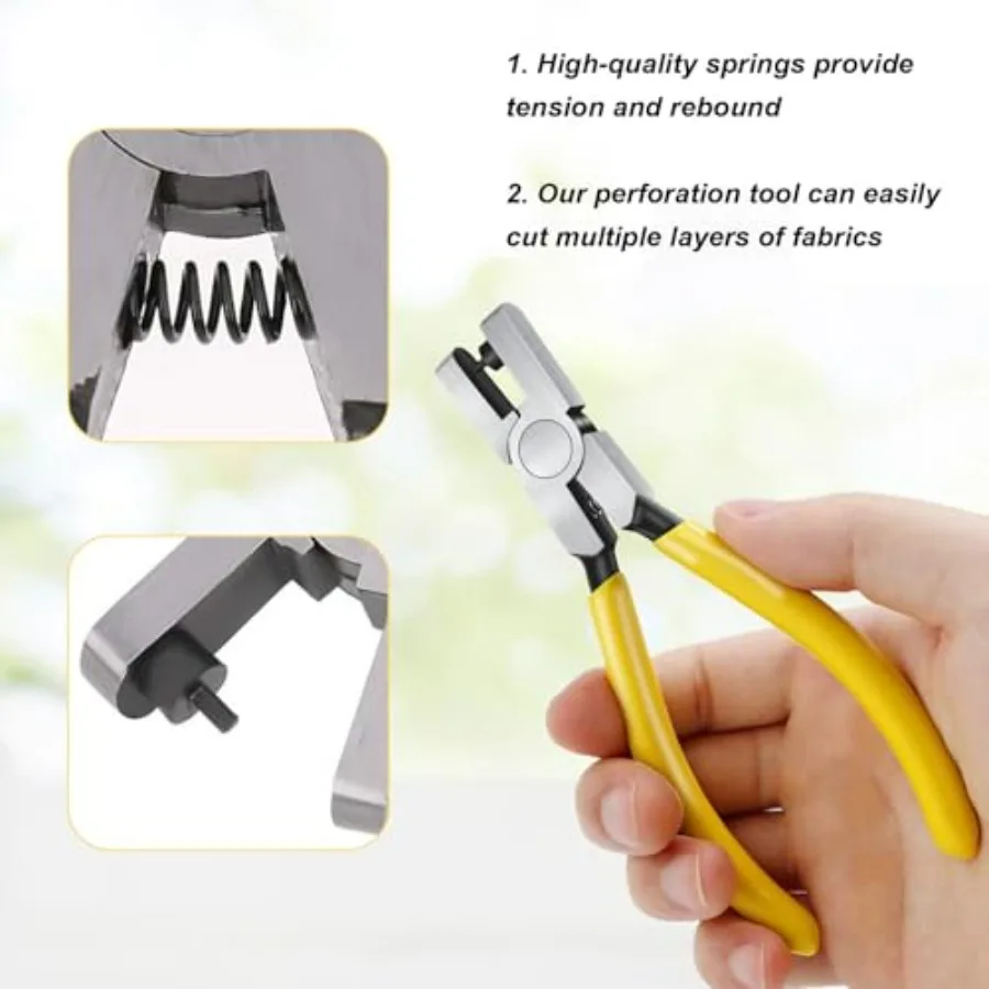 2pcs Watch Band Hole Punch Plier 2.0mm Belt Shoe Strap Punch Tool for DIY Craft and Fabric Projects Handheld Wristband Leather